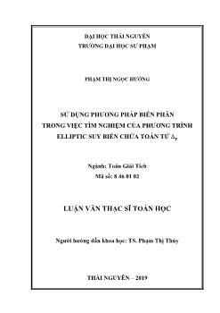 Luận văn Sử dụng phương pháp biến phân trong việc tìm nghiệm của phương trình elliptic suy biến chứa toán tử ∆ 𝜸