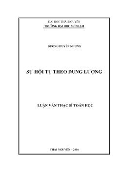 Luận văn Sự hội tụ theo dung lượng