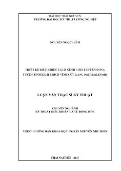 Luận văn Thiết kế điều khiển tách kênh cho truyền động tuyến tính kích thích vĩnh cửu dạng polysolenoid