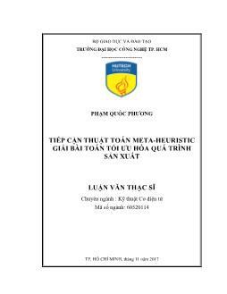 Luận văn Tiếp cận thuật toán meta - Heuristic giải bài toán tối ưu hóa quá trình sản xuất