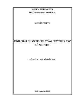 Luận văn Tính chất nhân tử của tổng lũy thừa các số nguyên