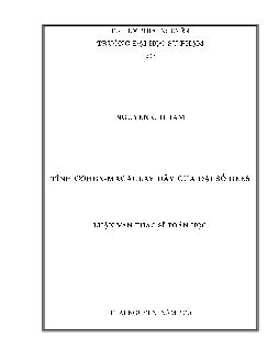 Luận văn Tính cohen - Macaulay dãy của đại số rees