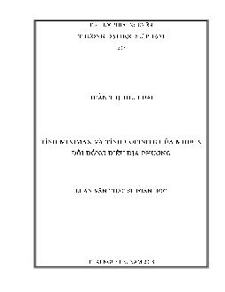 Luận văn Tính Minimax và tính cofiite của modun đối đồng điều địa phương