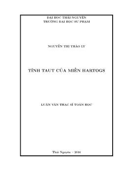 Luận văn Tính taut của miền hartogs