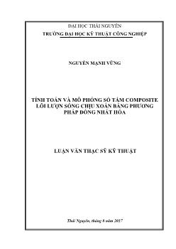 Luận văn Tính toán và mô phỏng số tấm composite lõi lượn sóng chịu xoắn bằng phương pháp đồng nhất hóa