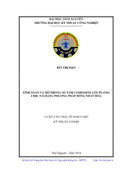 Luận văn Tính toán và mô phỏng số tấm composite lõi tổ ong chịu tải bằng phương pháp đồng nhất hóa