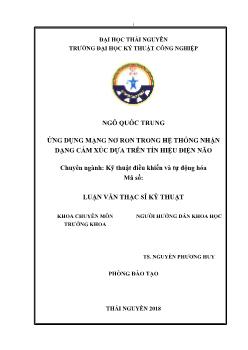 Luận văn Ứng dụng mạng nơ - Ron trong hệ thống nhận dạng cảm xúc dựa trên tín hiệu điện não