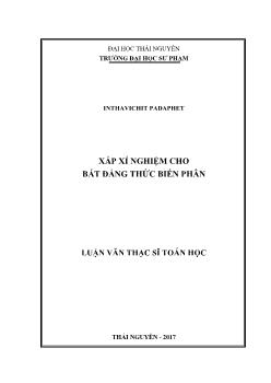 Luận văn Xấp xỉ nghiệm cho bất đẳng thức biến phân