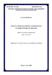 Policy for development cooperatives in agriculture of Vietnam