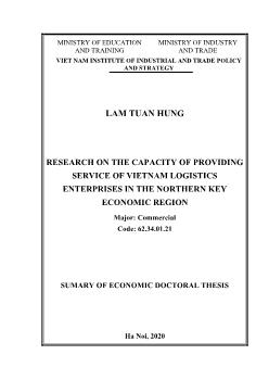 Research on the capacity of providing service of Vietnam logistics enterprises in the northern key economic region