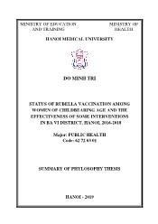 Status of rubella vaccination among women of childbearing age and the effectiveness of some interventions in ba vi district, Hanoi, 2016 - 2018