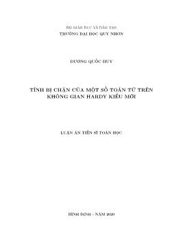 Tính bị chặn của một số toán tử trên không gian hardy kiểu mới