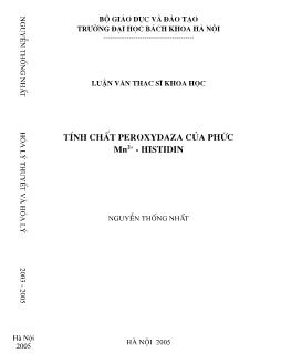 Tính chất Peroxydaza của phức Mn2 + - Histidin