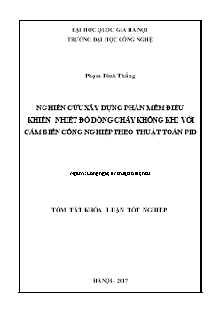 Tóm tắt Khóa luận Nghiên cứu xây dựng phần mềm điều khiển nhiệt độ dòng chảy không khí với cảm biến công nghiệp theo thuật toán pid