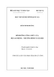 Tóm tắt Luận án Bồi dưỡng công chức của bộ lao động – Thương binh và xã hội