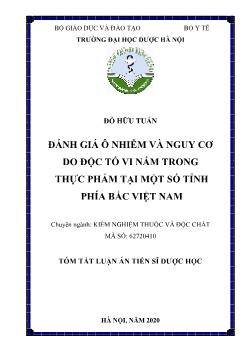 Tóm tắt Luận án Đánh giá ô nhiễm và nguy cơ do độc tố vi nấm trong thực phẩm tại một số tỉnh phía bắc Việt Nam