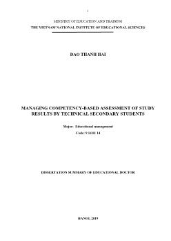 Tóm tắt Luận án Managing competency - Based assessment of study results by technical secondary students