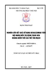 Tóm tắt Luận án Nghiên cứu kết quả sử dụng Bevacizumab tiêm nội nhãn điều trị bệnh thoái hóa hoàng điểm tuổi già thể Tân Mạch