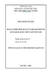 Tóm tắt Luận án Rào cản phi thuế quan của hoa kỳ đối với xuất khẩu hàng thủy sản Việt Nam