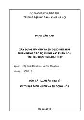 Tóm tắt Luận án Xây dựng mô hình nhận dạng kết hợp nhằm nâng cao độ chính xác phân loại tín hiệu điện tim loạn nhịp