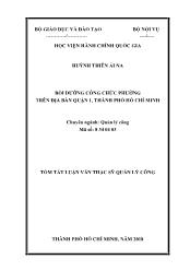 Tóm tắt Luận văn Bồi dưỡng công chức phường trên địa bàn quận 1, thành phố Hồ Chí Minh