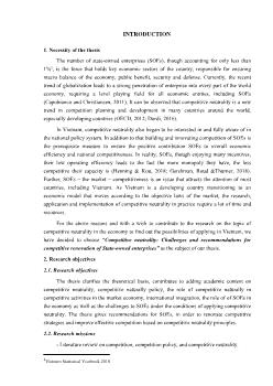 Tóm tắt Luận văn Competitive neutrality: Challenges and recommendations for competitive renovation of State - Owned enterprises