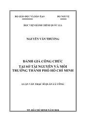 Tóm tắt Luận văn Đánh giá công chức tại sở tài nguyên và môi trường thành phố Hồ Chí Minh