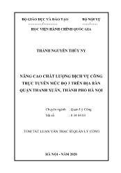 Tóm tắt Luận văn Nâng cao chất lượng dịch vụ công trực tuyến mức độ 3 trên địa bàn quận Thanh Xuân, thành phố Hà Nội