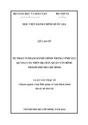 Tóm tắt Luận văn Xử phạt vi phạm hành chính trong lĩnh vực quảng cáo trên địa bàn quận Tân Bình, thành phố Hồ Chí Minh