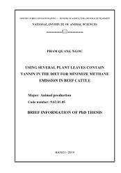 Using several plant leaves contain tannin in the diet for minimize methane emission in beef cattle
