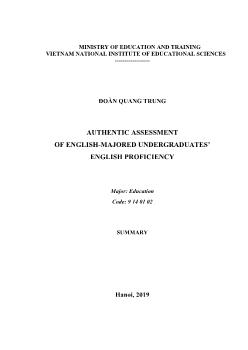 Authentic assessment of English - Majored undergraduates’ English proficiency