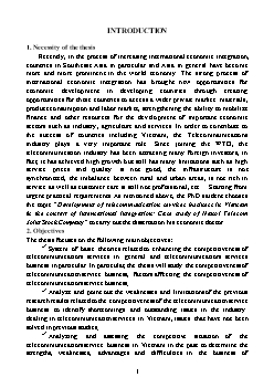 Development of telecommunication services business in Vietnam in the context of international integration: Case study of Hanoi Telecom Joint Stock Company