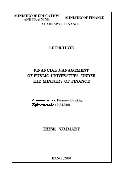 Financial management of public universities under the ministry of finance