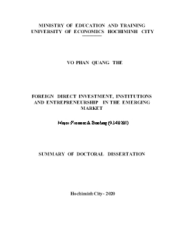 Foreign direct investment, institutions and entrepreneurship in the emerging market