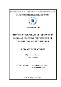 Impacts of corporate governance on risks and financial performance of commercial banks in Vietnam