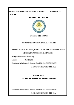 Improving credit quality at Vietnamese joint stock commercial banks