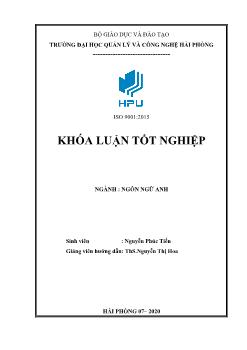 Khóa luận A study on some common errors made by the first year english majors in their daily conversation in English and some suggestions at Hai Phong technology and management university