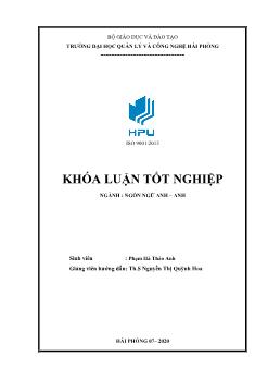 Khóa luận A study on studying speaking skill online for the 2nd year English major students at Hai Phong management and technology university