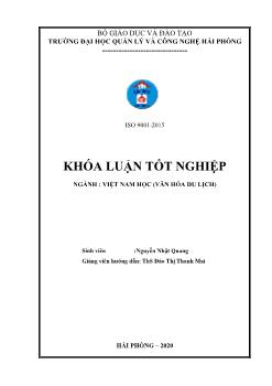 Khóa luận Thực trạng và giải pháp thu hút khách du lịch tại khách sạn Hữu Nghị - Hải Phòng