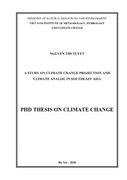 Luận án A study on climate change projection and climate analog in southeast Asia