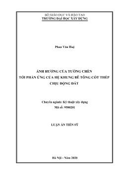 Luận án Ảnh hưởng của tường chèn tới phản ứng của hệ khung bê tông cốt thép chịu động đất