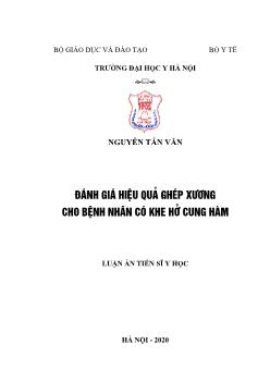 Luận án Đánh giá hiệu quả ghép xương cho bệnh nhân có khe hở cung hàm