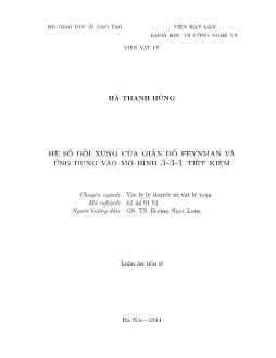 Luận án Hệ số đối xứng của giản đồ feynman và ứng dụng vào mô hình 3 - 3 - 1 tiết kiệm