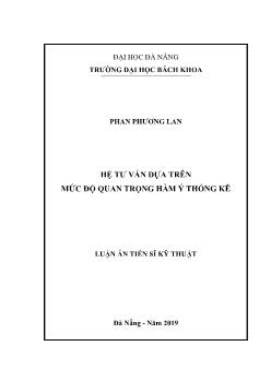 Luận án Hệ tư vấn dựa trên mức độ quan trọng hàm ý thống kê