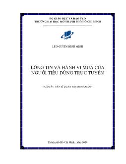 Luận án Lòng tin và hành vi mua của người tiêu dùng trực tuyến