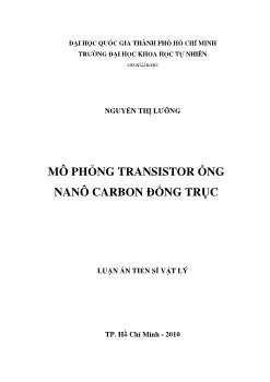 Luận án Mô phỏng transistor ống nanô carbon đồng trục