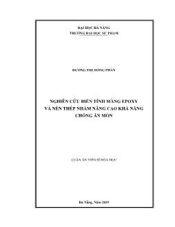 Luận án Nghiên cứu biến tính màng epoxy và nền thép nhằm nâng cao khả năng chống ăn mòn
