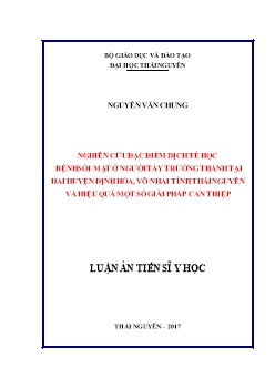 Luận án Nghiên cứu đặc điểm dịch tễ học bệnh sỏi mật ở người tày trưởng thành tại hai huyện Định Hóa, Võ Nhai tỉnh Thái Nguyên và hiệu quả một số giải pháp can thiệp