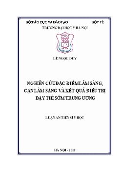 Luận án Nghiên cứu đặc điểm lâm sàng, cận lâm sàng và kết quả điều trị dậy thì sớm trung ương