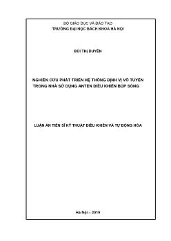 Luận án Nghiên cứu phát triển hệ thống định vị vô tuyến trong nhà sử dụng anten điều khiển búp sóng